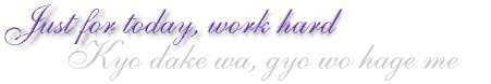 Reiki Principle: Just for today, work hard