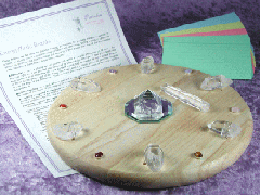 Reiki/Energy Boards: Reiki grid of light adorned with generator crystals and chakra cabochons set in 925 sterling silver