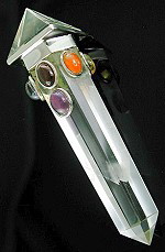 Pyramid Power Chakra Wand set with semi precious gems in sterling silver